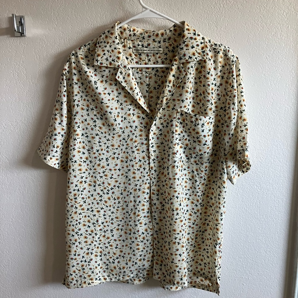 SHADES OF GREY BY MICAH COHEN Floral Casual Shirt - Cream